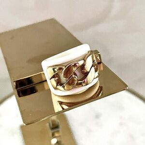 Chunky Gold Link Statement Ring 7